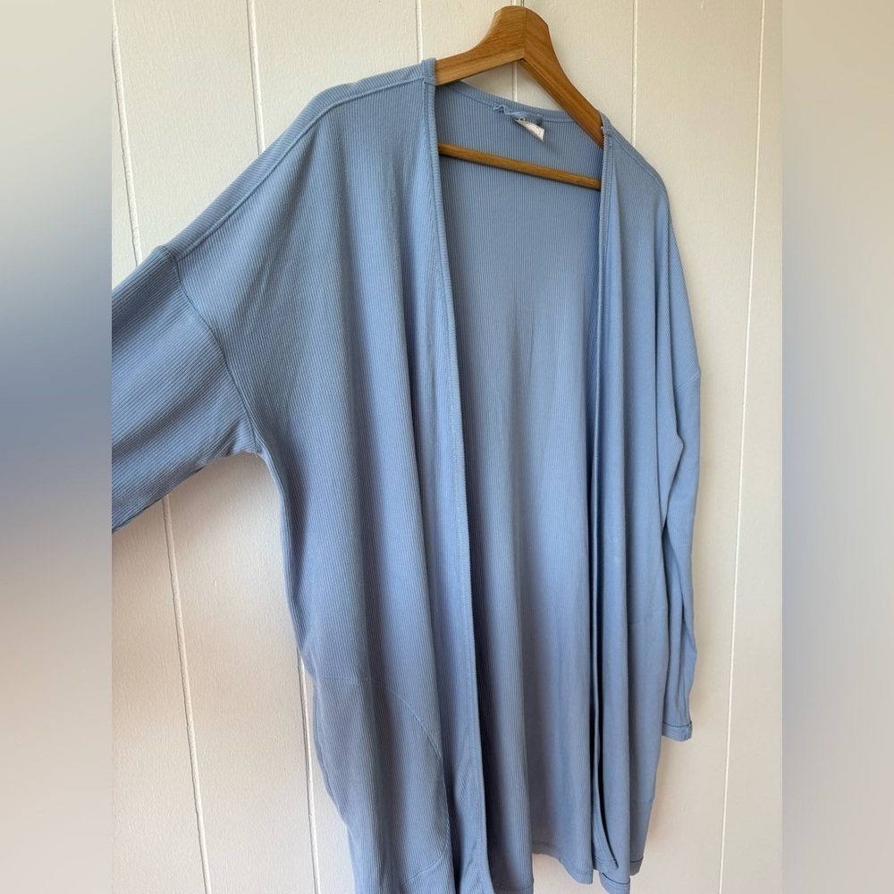 Intimately Free People Sky Blue Ribbed Duster Cardigan | Size Small - Picture 4 of 7